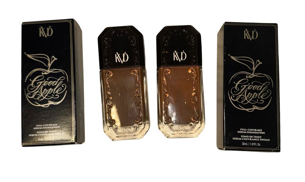 New KVD Good Apple Full Coverage Serum Foundation 2 Pack Shade Deep 098 Luxury